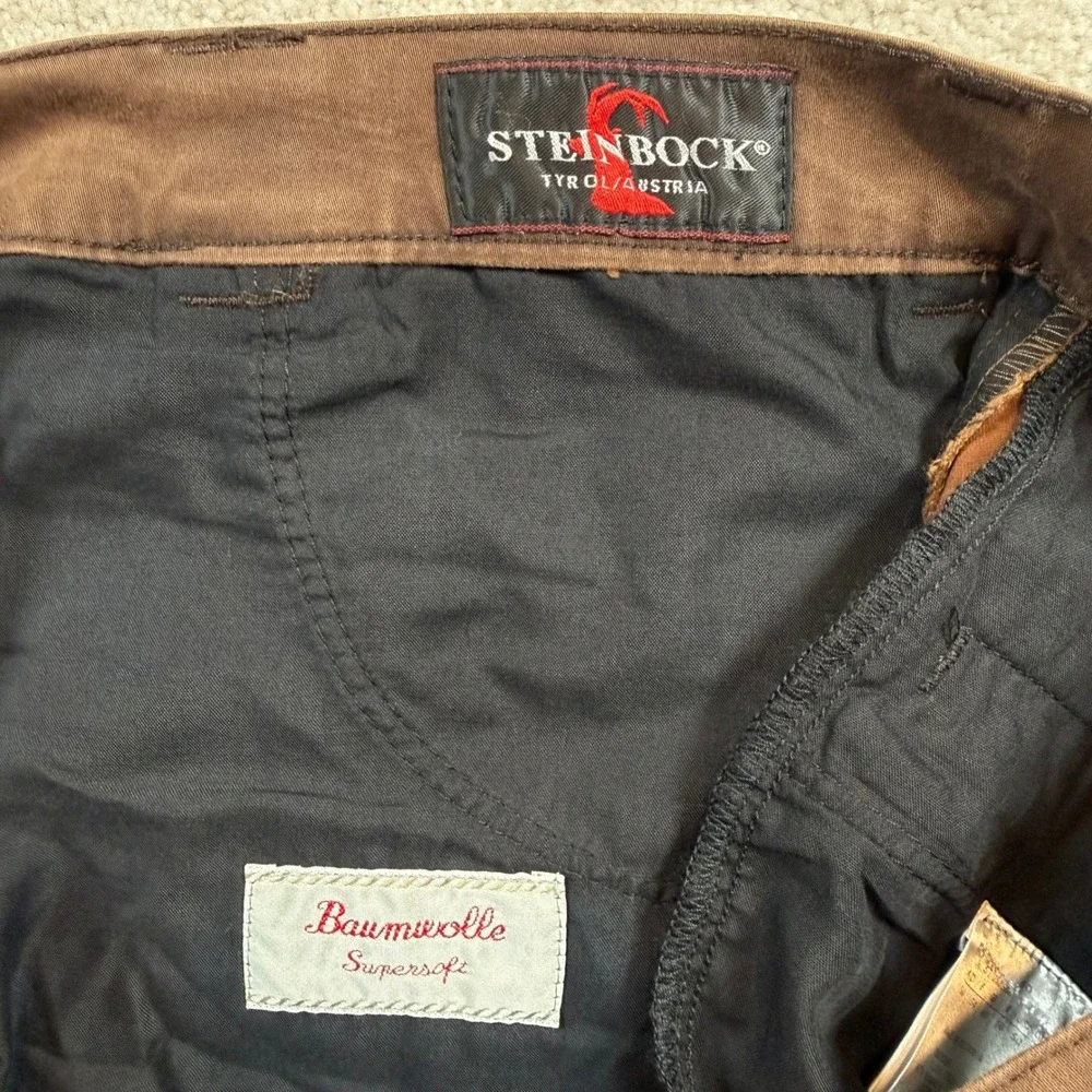NEW Steinbock Tyrol Austria Clemens Washed Brown Trousers Mens EU60 US50cm (38